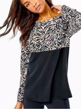 NWOT Lilly Pulitzer Finn Top Long-Sleeve Women’s Medium Onyx Black You and Me